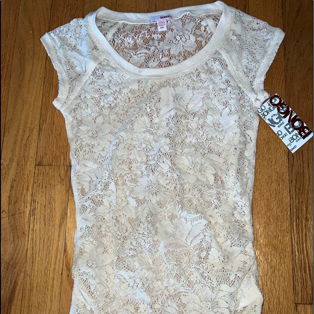 Bongo xs lace tee shirt cream